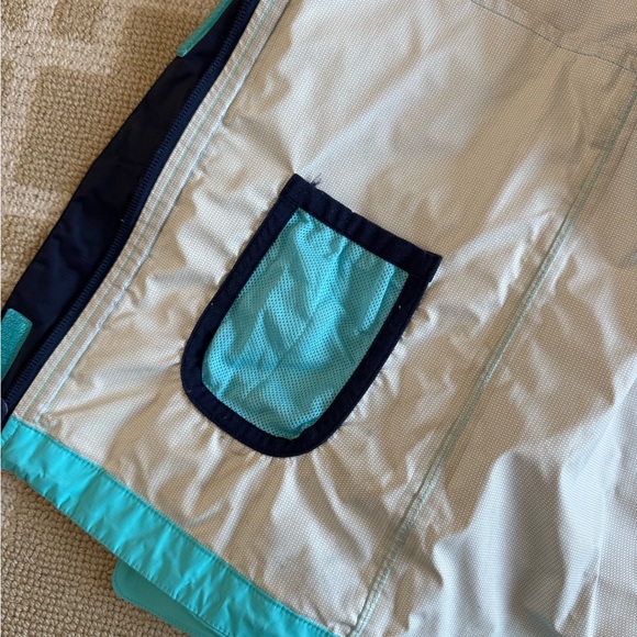 Vineyard Vines Waterproof Raincoat Hooded Rain Jacket Windbreaker Aqua Blue M - Picture 5 of 11